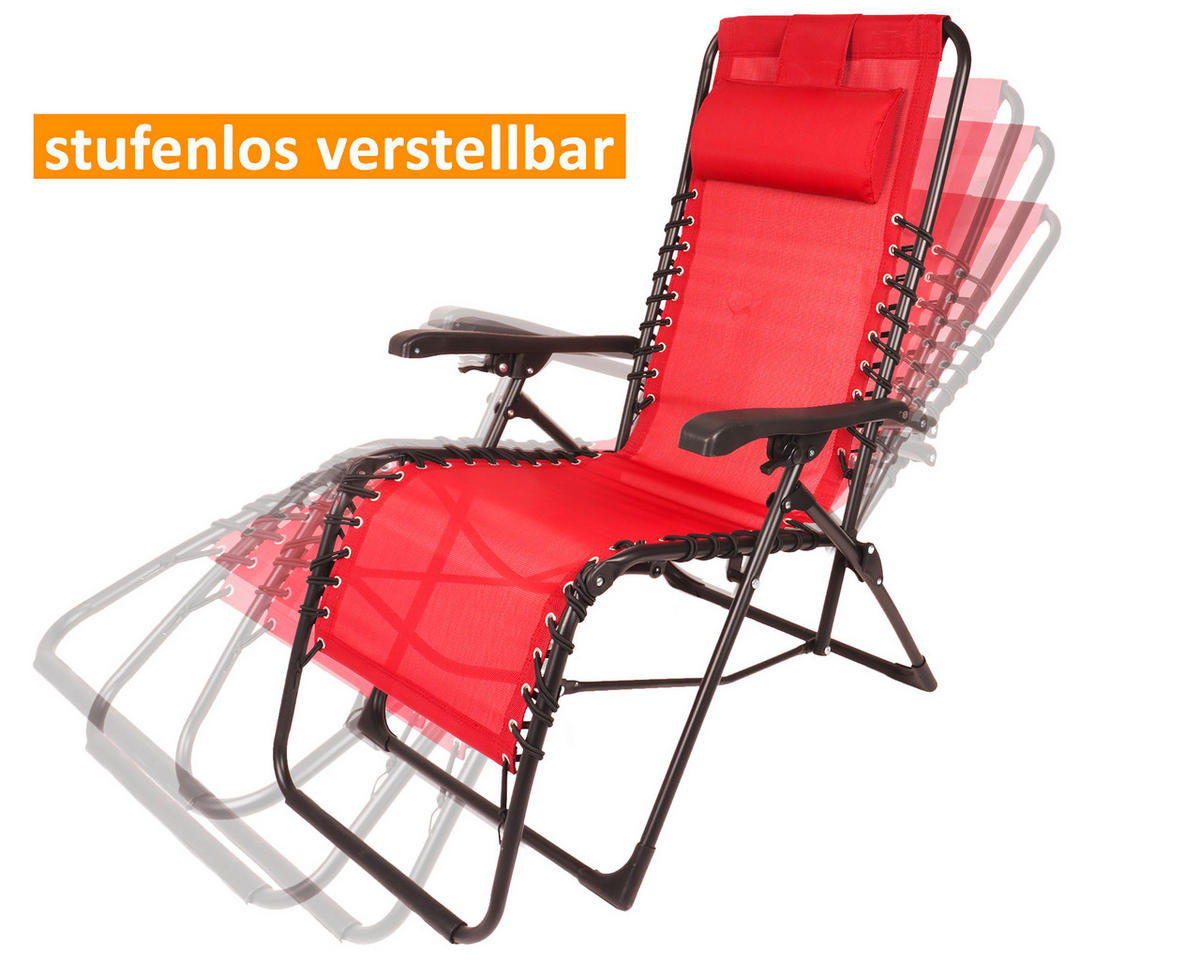 BÄDERLIEGE 84/109/65 cm  - Rot/Schwarz, Basics, Kunststoff (84/109/65cm) - Ambia Garden