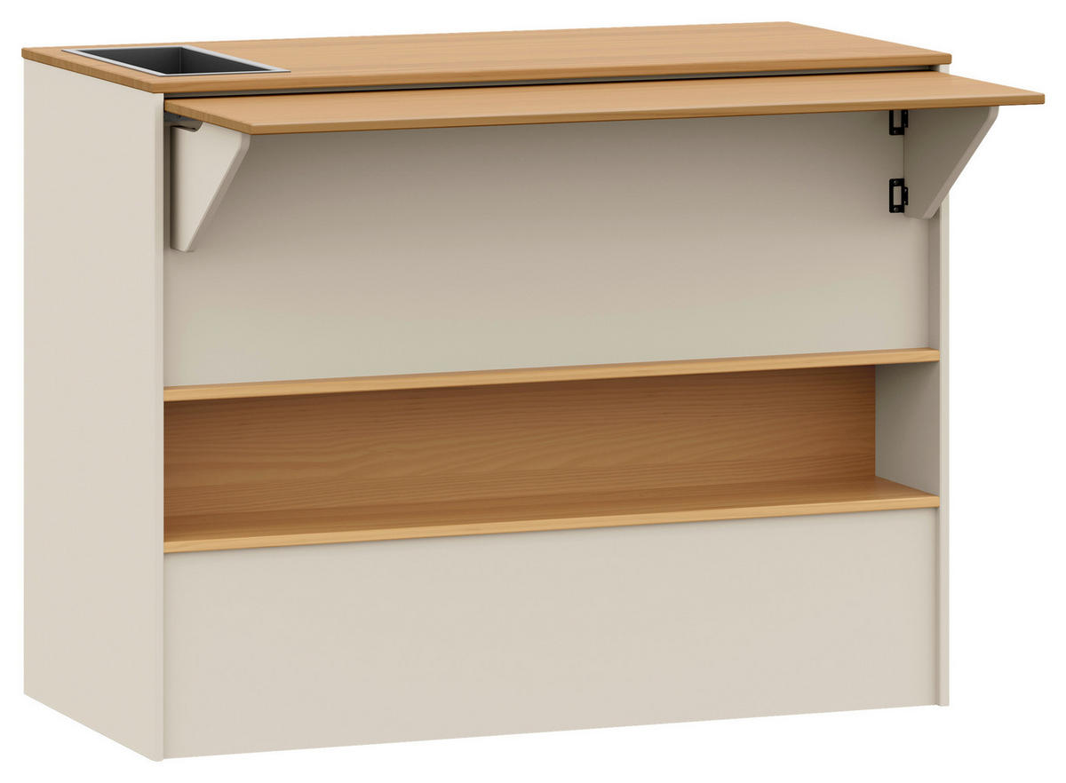 KÜCHENINSEL 125/96,6/60 cm  in Beige, Hellbraun  - Hellbraun/Beige, Design, Holz (125/96,6/60cm) - Livetastic