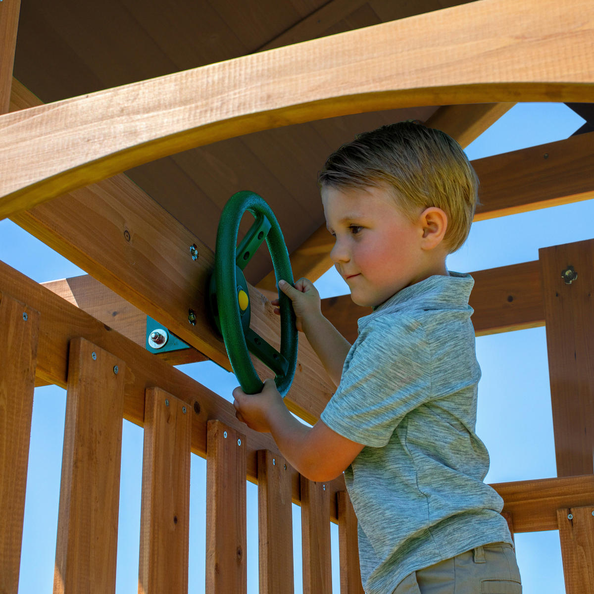 SPIELTURM 430/310/380 cm  - Braun/Grün, KONVENTIONELL, Holz (430/310/380cm) - Ambia Garden