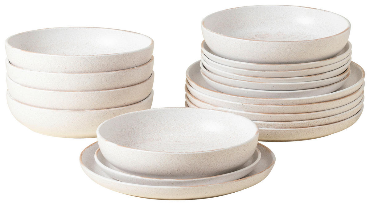KOMBISERVICE Creme VERMONT 18-teilig 6 Personen  - Creme, Basics, Keramik - Costa Nova