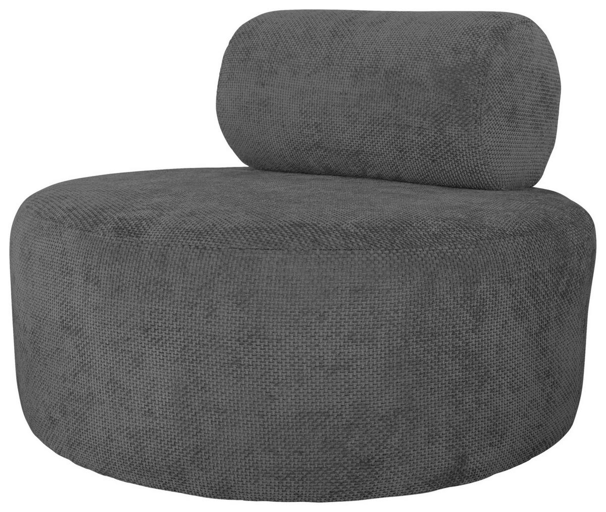 SESSEL in Struktur Dunkelgrau  - Dunkelgrau/Schwarz, Basics, Textil/Metall (88/70/88cm) - Livetastic
