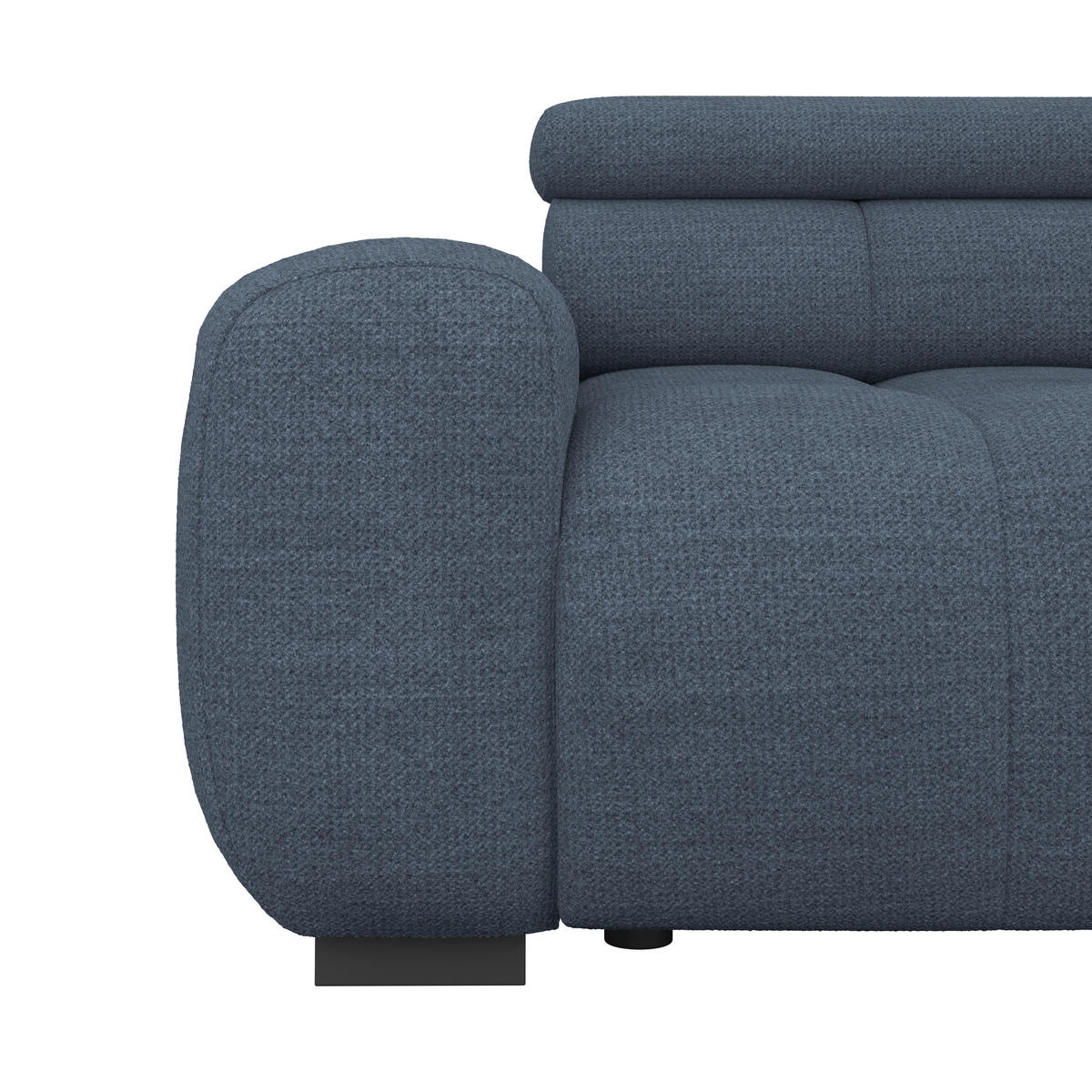 BIGSOFA inkl. mot. Funktion Webstoff Blau  - Blau/Schwarz, Design, Kunststoff/Textil (248/77-97/108cm) - Welnova