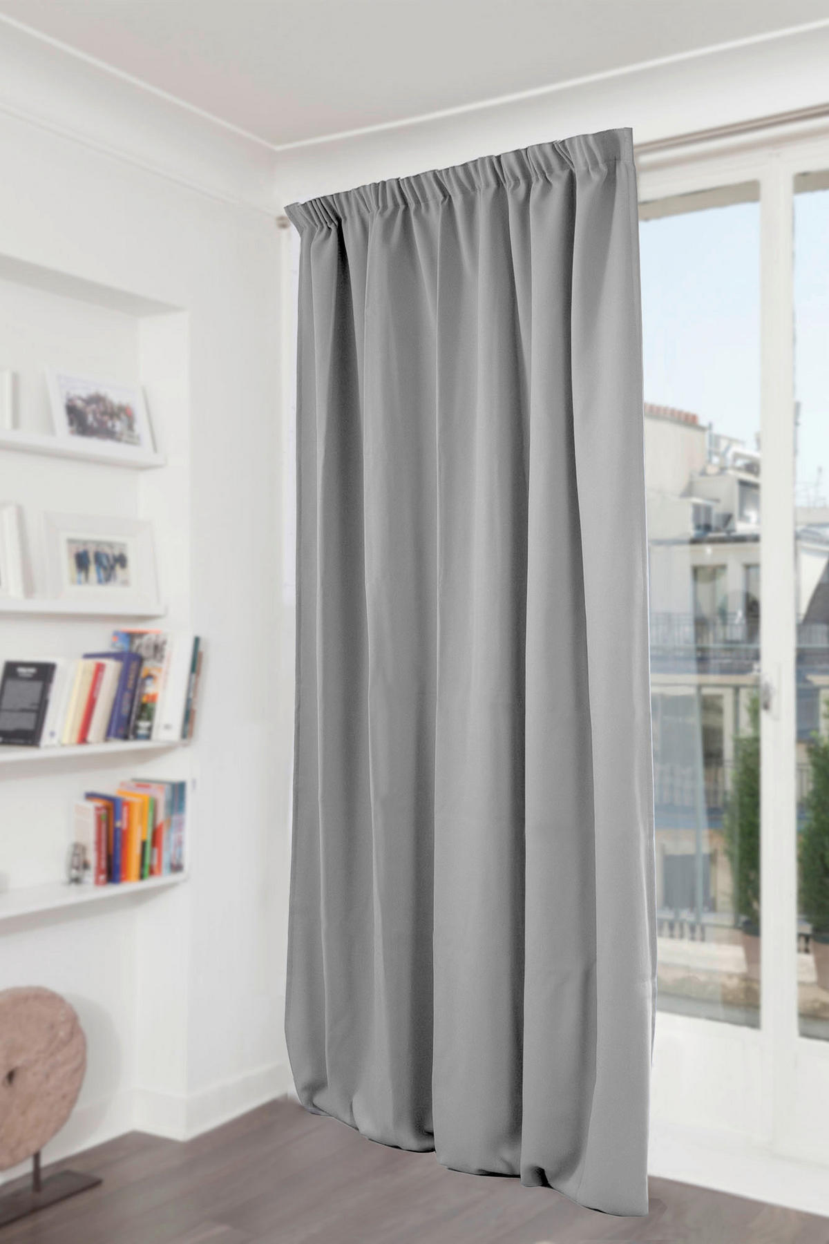 VERDUNKELUNGSVORHANG - Grau, Basics, Textil (135/250cm)