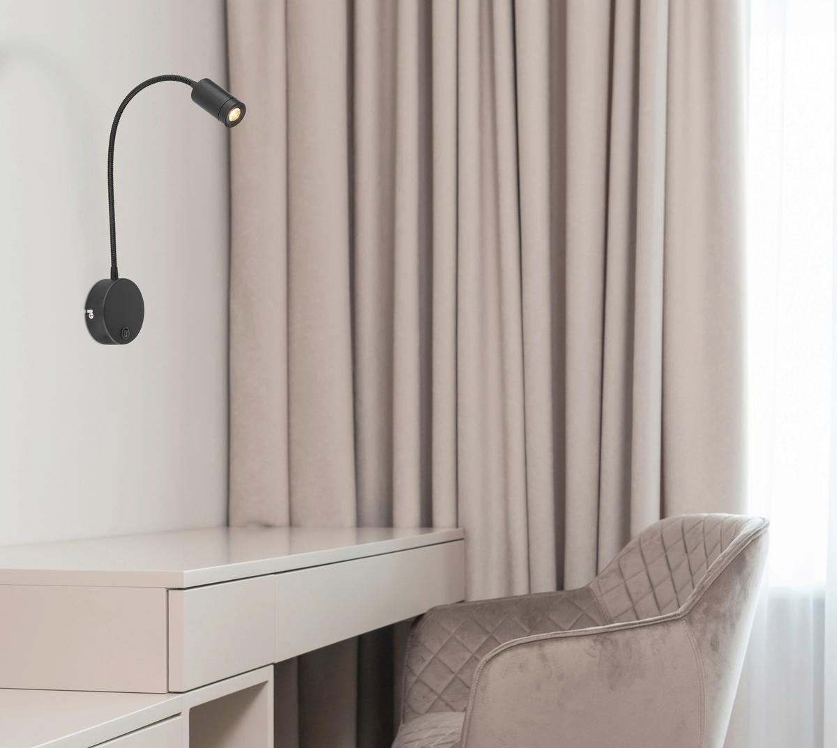 LED SVJETILJKA ZIDNA Milly  - crna, Basics, metal/plastika (9/35/50cm)