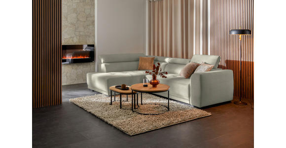 ECKSOFA in Struktur Greige 205/284 cm - Greige/Schwarz, Design, Kunststoff/Textil (205/284cm) - Xora