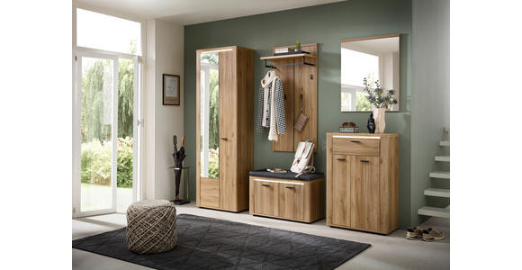 SCHUHSCHRANK 65/100/38 cm  - Eichefarben/Schwarz, KONVENTIONELL, Holzwerkstoff (65/100/38cm) - Xora