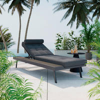 GARTENLIEGE 199/85/86 cm  - Anthrazit, Modern, Kunststoff/Textil (199/85/86cm) - Ambia Garden