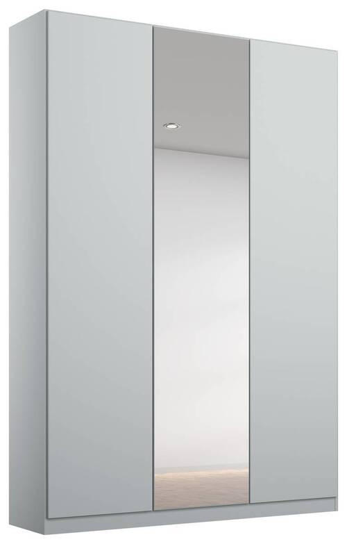 DREHTÜRENSCHRANK 136/229/54 cm 3-türig Silberfarben, Hellgrau  - Silberfarben/Hellgrau, MODERN, Holzwerkstoff (136/229/54cm) - Rauch Möbel