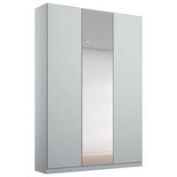 GARDEROB MED GÅNGJÄRN 136/229/54 cm 3-dörrar - ljusgrå/aluminiumfärg, Modern, trämaterial (136/229/54cm) - Rauch Möbel