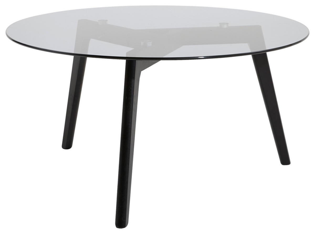 KONFERENČNÝ STOLÍK, sivá, čierna, drevo, sklo, 90/90/45 cm - čierna/sivá, Design, drevo/sklo (90/90/45cm) - Carryhome