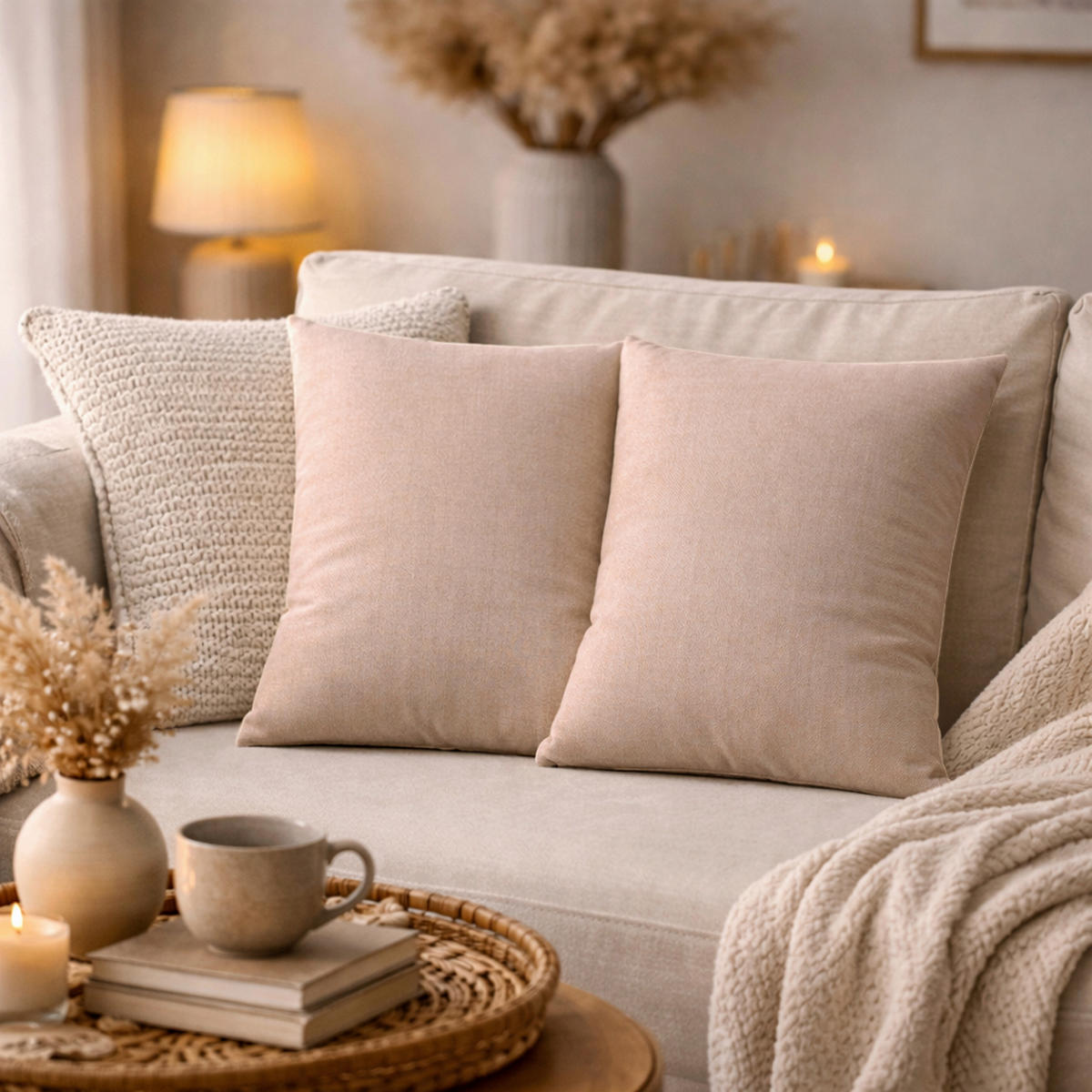 KISSENHÜLLEN-SET ELMER 40/40 cm  - Hellgrau, Basics, Textil (40/40cm)