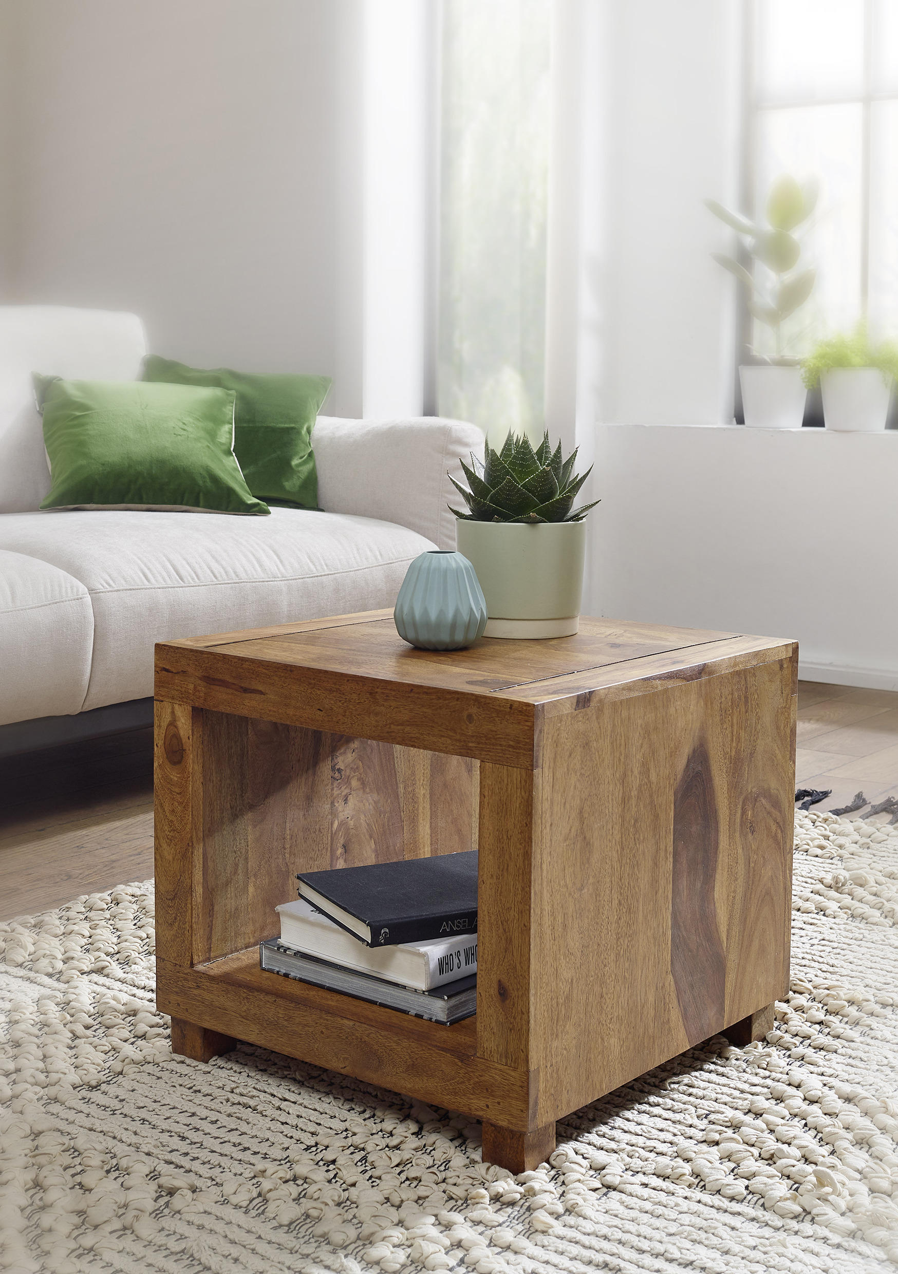 COUCHTISCH Sheesham massiv quadratisch Sheeshamfarben - Sheeshamfarben, Design, Holz (50/50/45cm) - MID.YOU