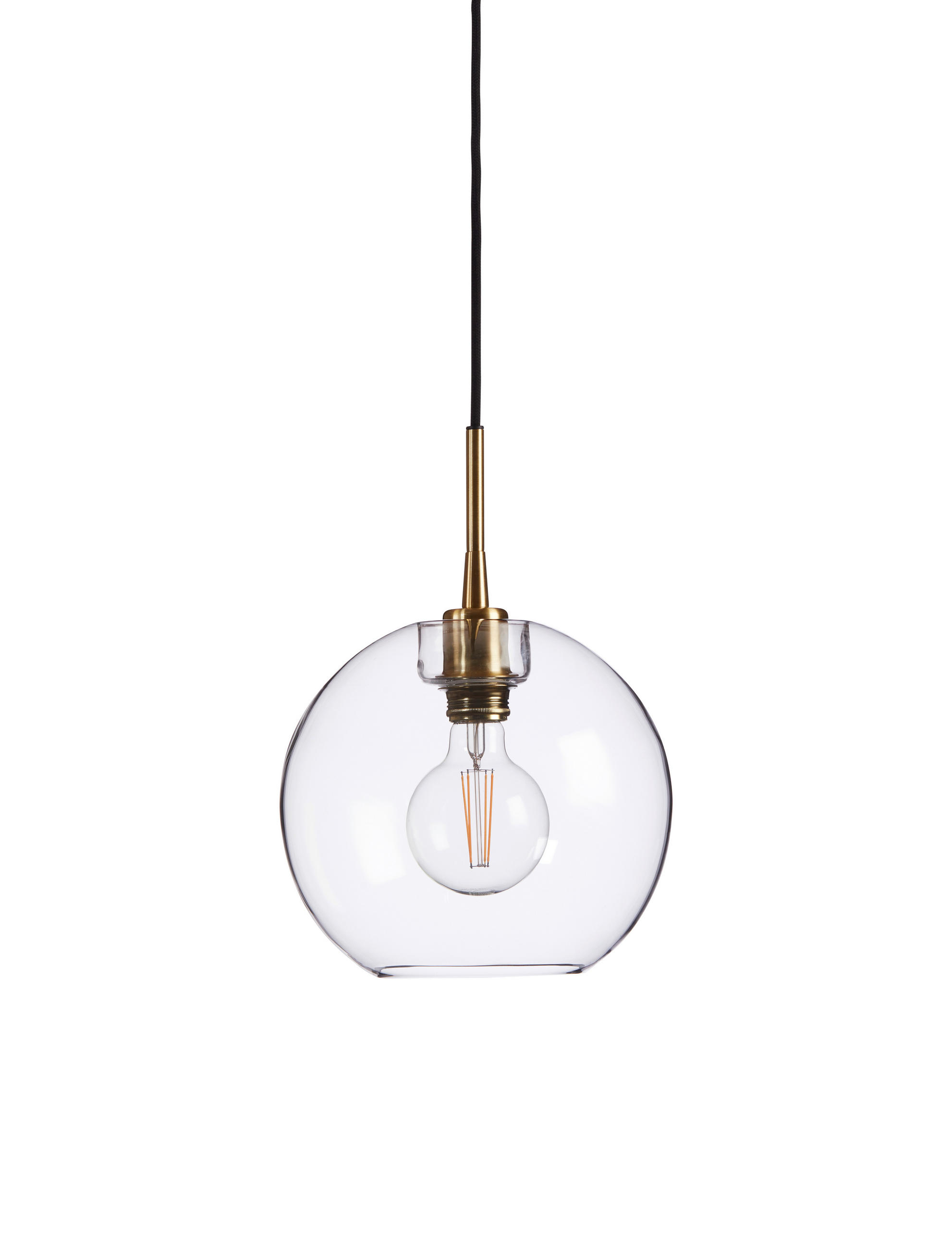 HÄNGLAMPA Gloria 26/23,5 cm  - klar/mässingsfärgad, Klassisk, metall/glas (26/23,5cm) - Belid
