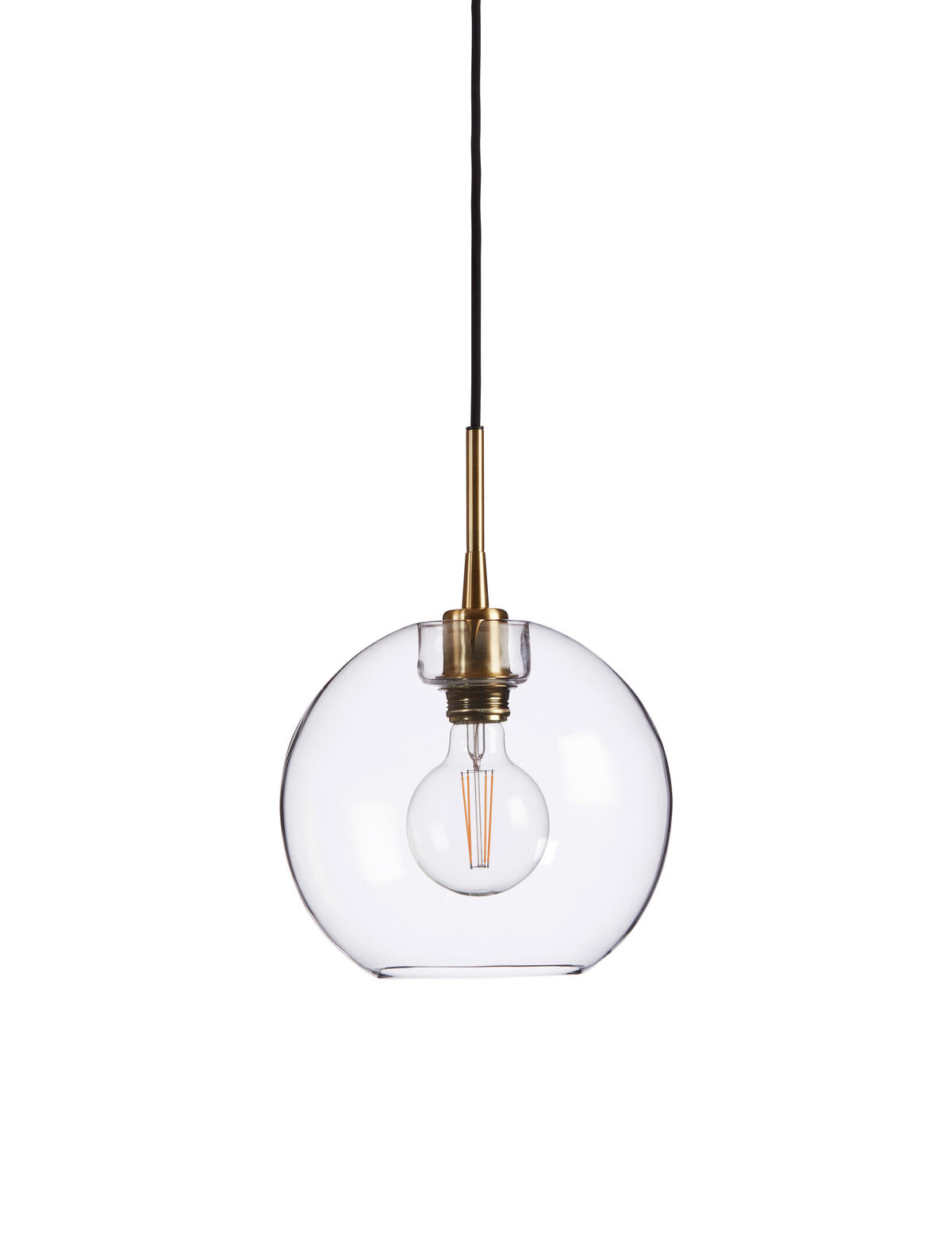 HÄNGLAMPA Gloria 26/23,5 cm  - klar/mässingsfärgad, Klassisk, metall/glas (26/23,5cm) - Belid