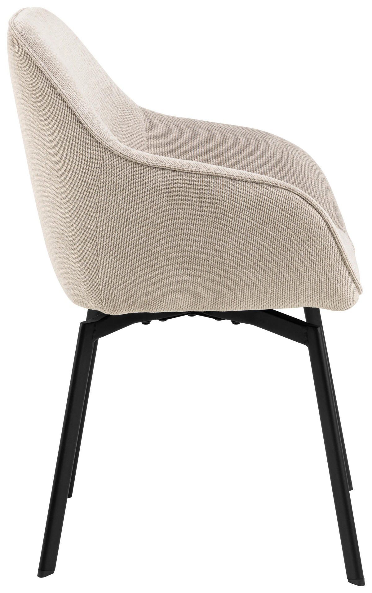 STUHL  in Struktur  - Beige/Schwarz, Design, Textil/Metall (58,5/83,5/55,5cm) - MID.YOU