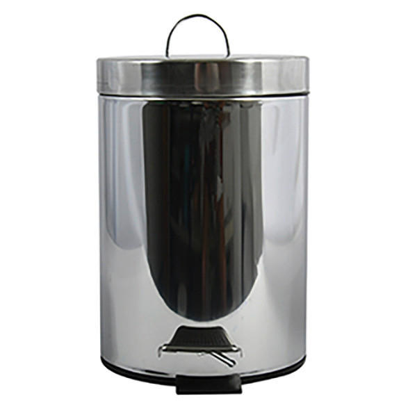 TRETEIMER MIRROR FINISH 12 L  - Edelstahlfarben/Schwarz, Basics, Kunststoff/Metall (30.5/37.5/24cm) - Spirella