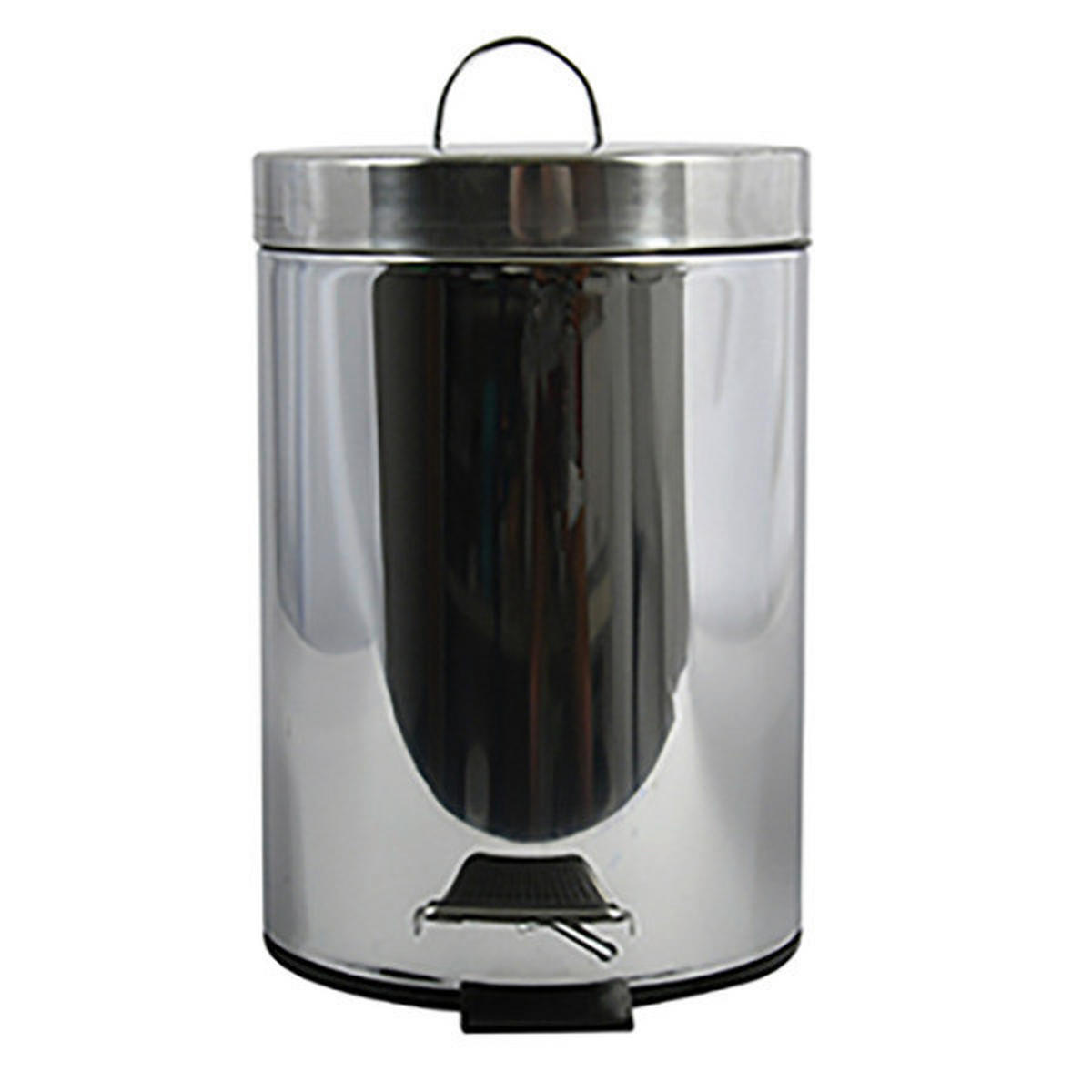 TRETEIMER MIRROR FINISH 12 L  - Edelstahlfarben/Schwarz, Basics, Kunststoff/Metall (30.5/37.5/24cm) - Spirella