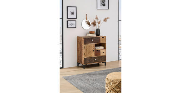 KOMMODE  in 70/80/35 cm  - Hellbraun/Schwarz, Basics, Holz/Metall (70/80/35cm) - Landscape