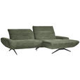 ECKSOFA  in Bouclé Grün  280/170-195 cm  - Schwarz/Grün, Design, Textil/Metall (280/170-195cm) - Dieter Knoll
