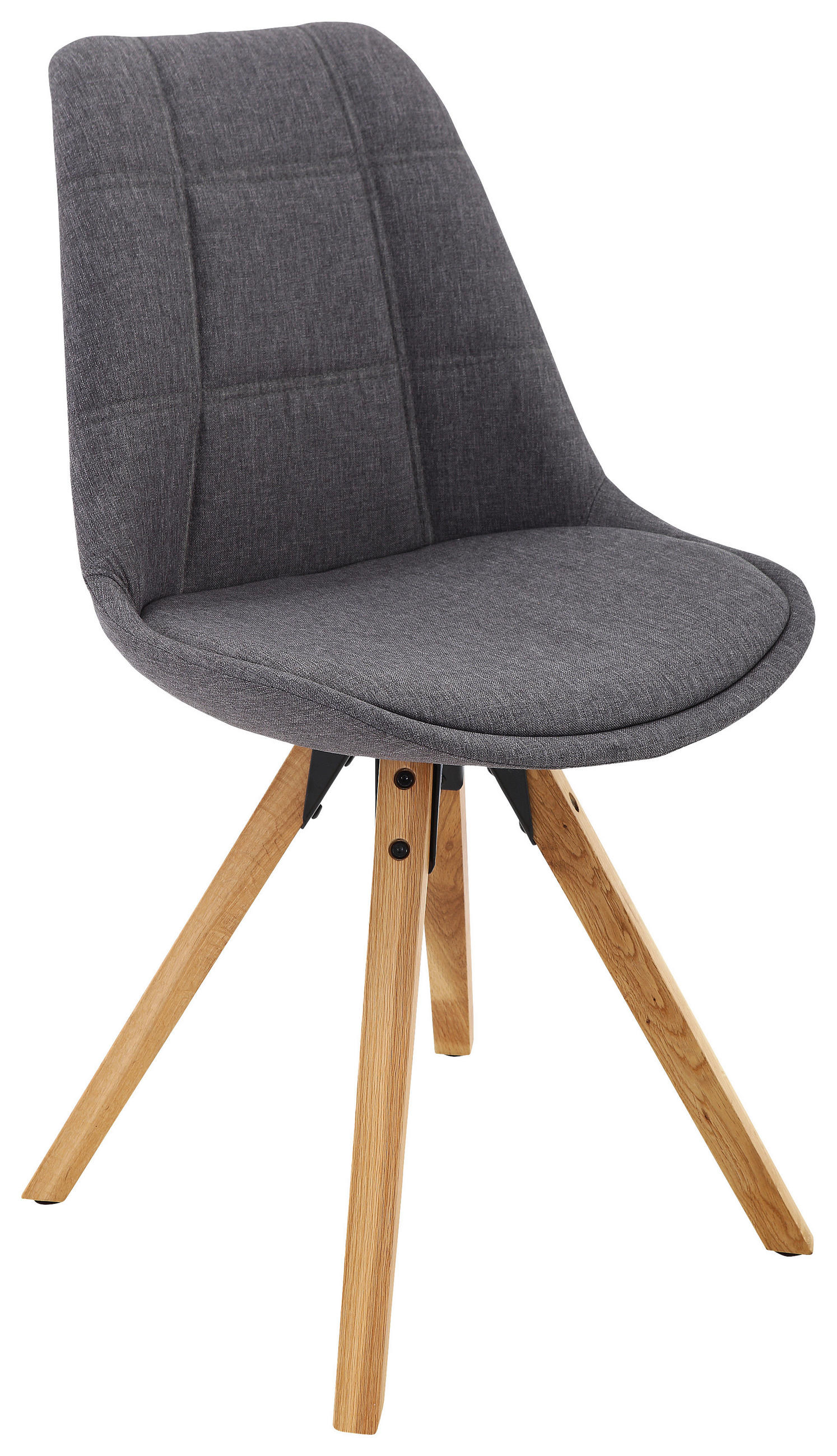 STOLICA  siva, crna, boja hrasta       - siva/boja hrasta, Moderno, drvo/tekstil (49/87,5/56cm) - Xora