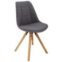 STOLICA  siva, crna, boja hrasta       - siva/boja hrasta, Moderno, drvo/tekstil (49/87,5/56cm) - Xora