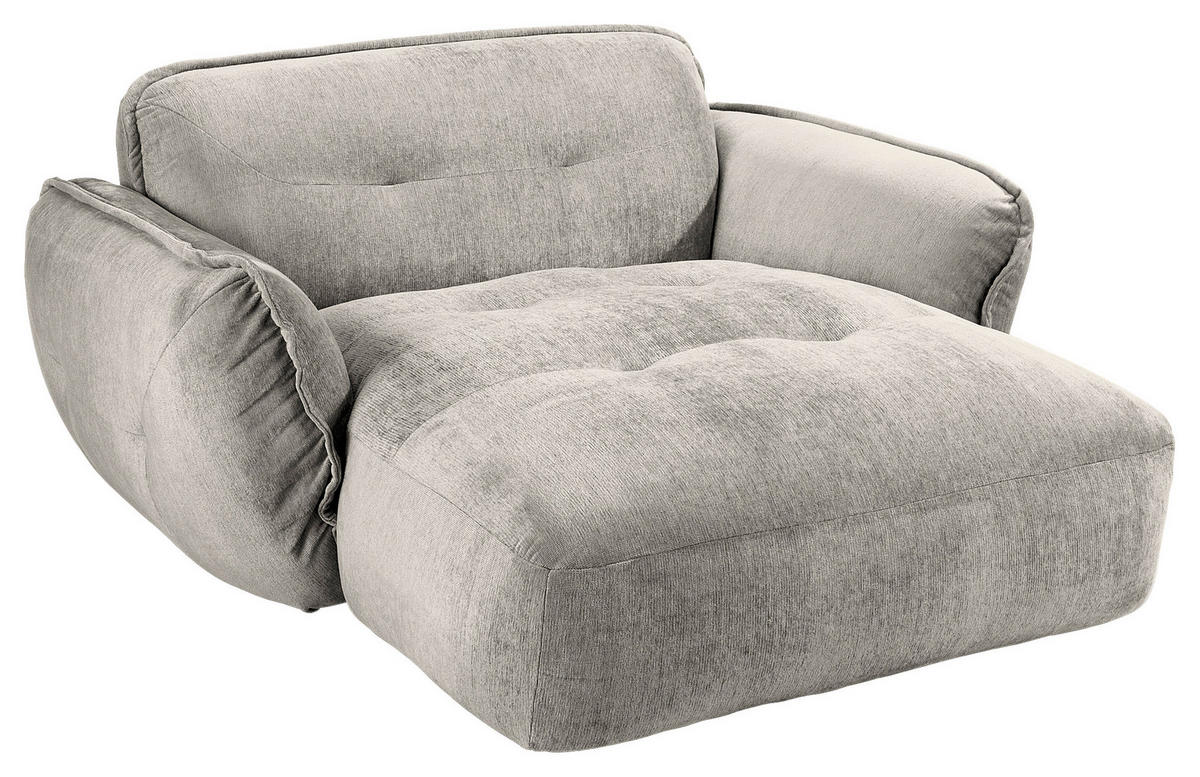 XXL-SESSEL in Chenille Silberfarben  - Silberfarben/Schwarz, Modern, Kunststoff/Textil (182/87/184cm) - Trendmanufaktur