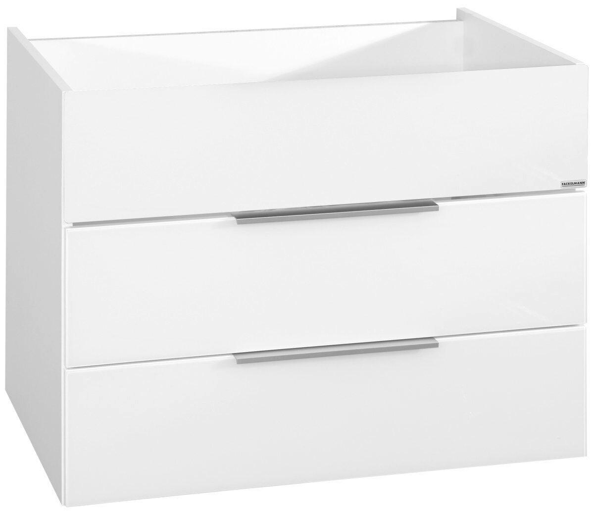 WASCHTISCHKOMBI  - Chromfarben/Weiß, Basics, Glas/Holzwerkstoff (80/60,2/50,1cm) - MID.YOU