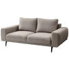 2-SITZER-SOFA Webstoff Hellbraun  - Hellbraun/Schwarz, MODERN, Textil/Metall (202/89/115cm) - MID.YOU