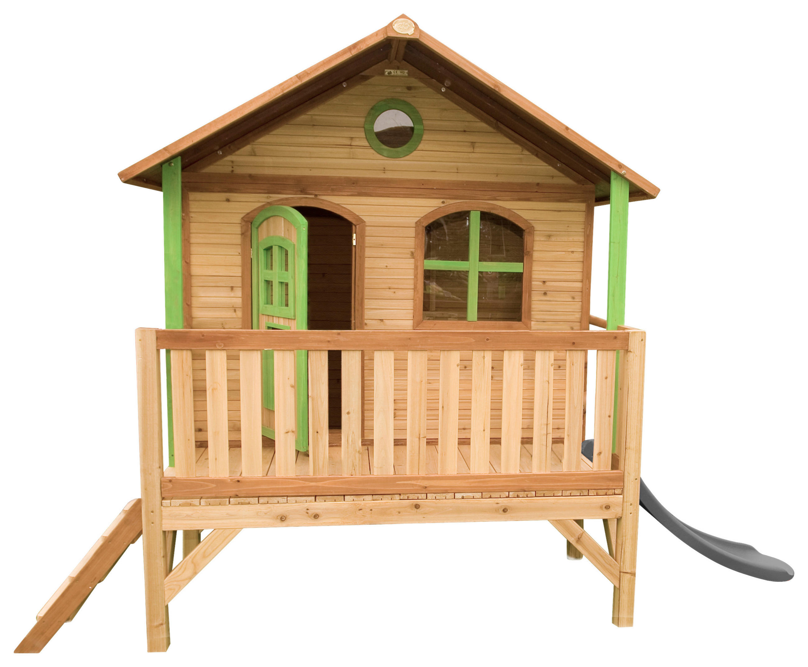 SPIELHAUS 349/233/212 cm  - Rot/Braun, KONVENTIONELL, Holz/Kunststoff (349/233/212cm) - Ambia Garden
