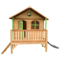 SPIELHAUS 349/233/212 cm  - Rot/Braun, KONVENTIONELL, Holz/Kunststoff (349/233/212cm) - Ambia Garden