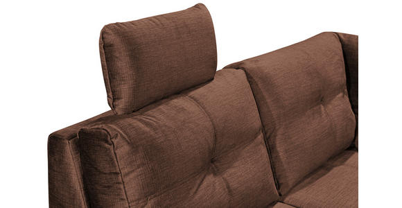 WOHNLANDSCHAFT in Mikrovelours Kupferfarben - Schwarz/Kupferfarben, KONVENTIONELL, Kunststoff/Textil (217/334/127cm) - Carryhome