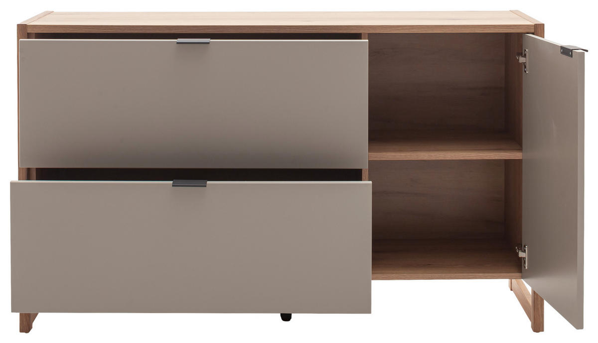 SIDEBOARD  in 140/84/44 cm  - Eichefarben/Anthrazit, Design, Holzwerkstoff/Metall (140/84/44cm) - Hom`in