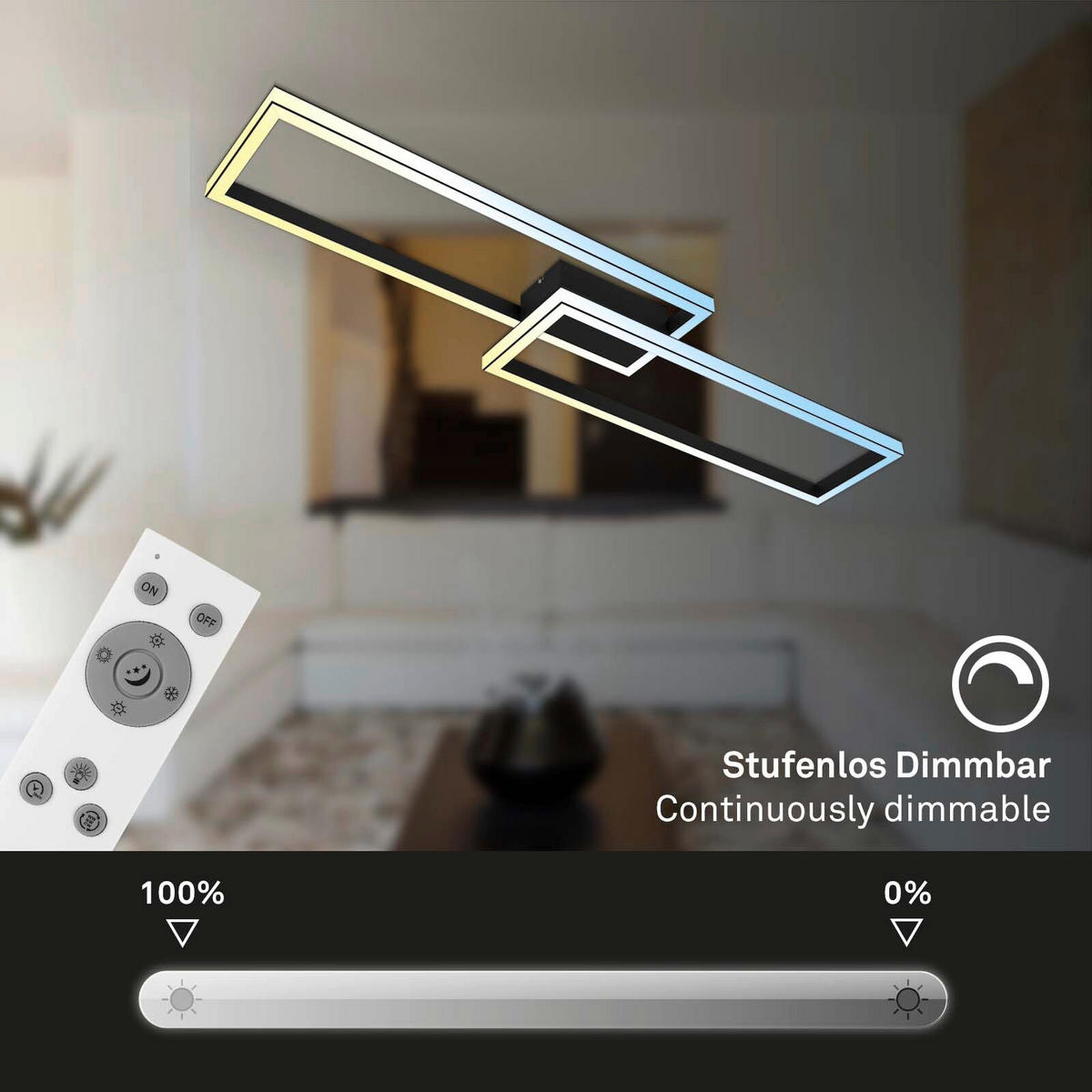 LED PLAFONJERA  - crna, Osnovno, metal/plastika (120/28/8cm)