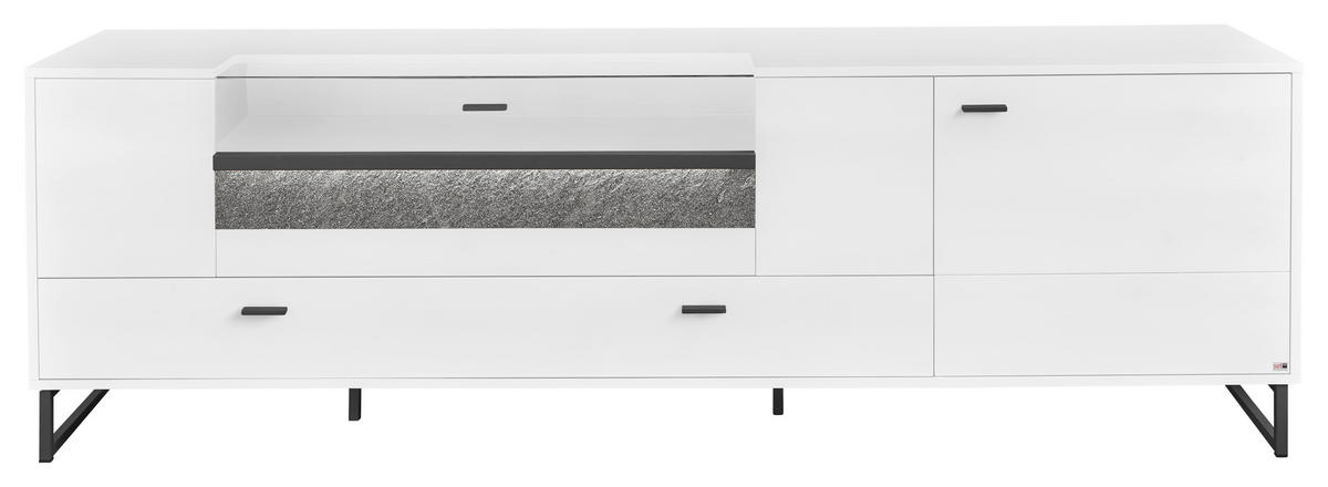 TV-ELEMENT - Dunkelgrau/Weiß, Design, Glas/Holzwerkstoff (213,7/66,5/50,2cm) - SetOne by Musterring