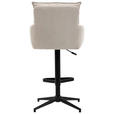 BARHOCKER Cord Beige Eisen Stoffauswahl, Sitzfläche 360° drehbar, inklusive Armlehnen  - Beige/Schwarz, Design, Textil/Metall (54/98-120/58cm) - Novel
