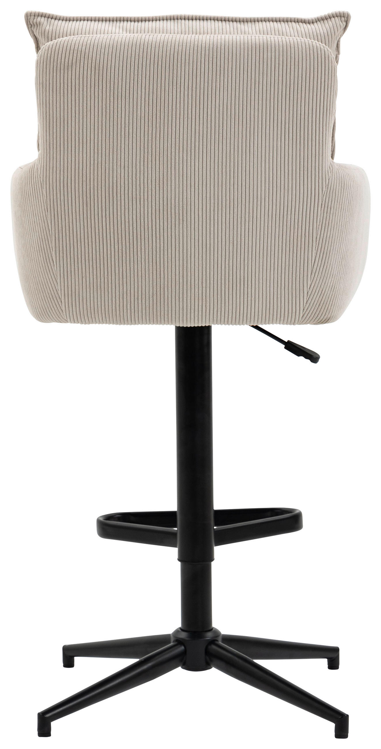 BARHOCKER Cord Beige Eisen Sitzfläche 360° drehbar, Stoffauswahl, inklusive Armlehnen  - Beige/Schwarz, Design, Textil/Metall (54/98-120/58cm) - Novel