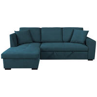 ECKSOFA LUKAS Blau Struktur Zierkissen, Bettkasten  - Blau, Trend, Textil (158/239cm) - P & B