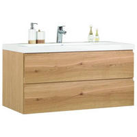 WASCHTISCHKOMBI 106 cm  - Eichefarben/Weiß Hochglanz, MODERN, Holz/Holzwerkstoff (106cm) - Novel