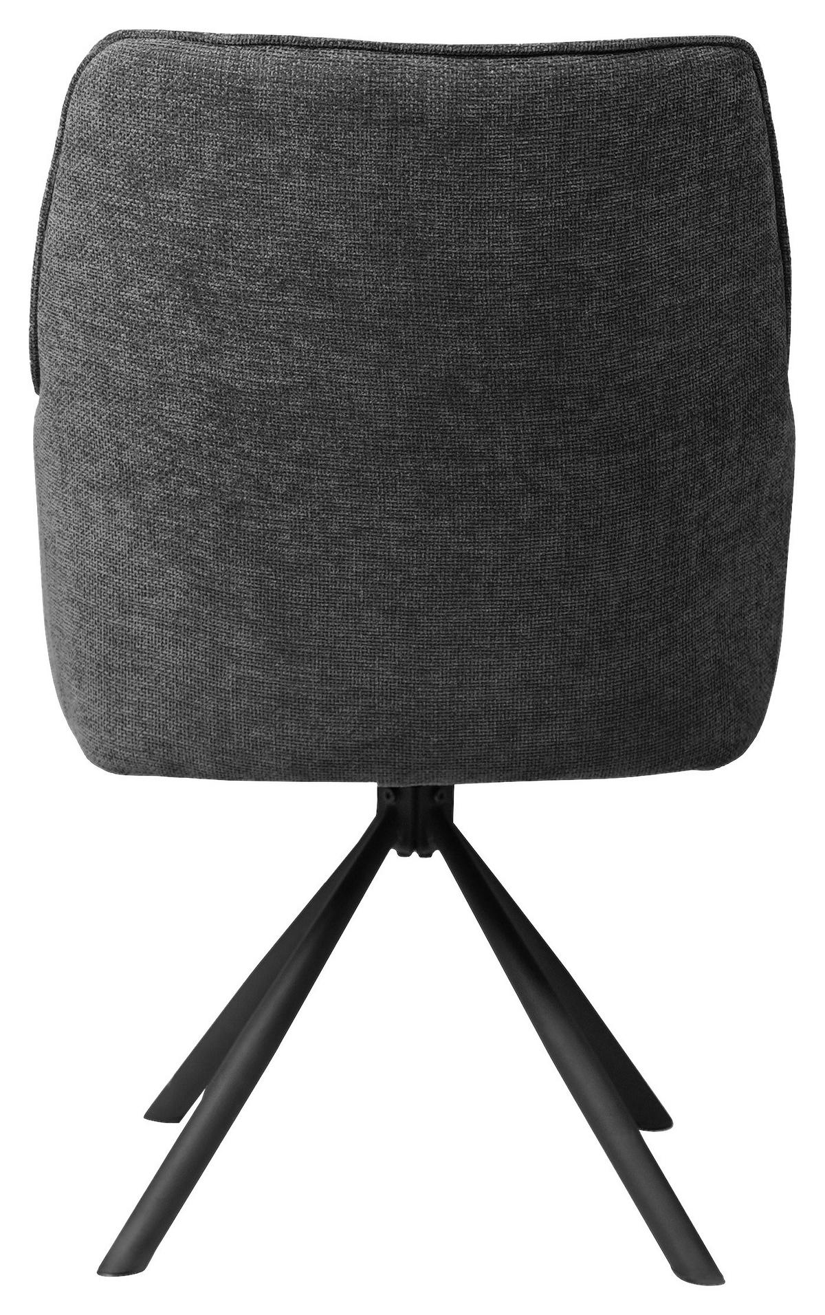 ARMLEHNSTUHL  in Eisen Webstoff  - Schwarz/Grau, Design, Textil/Metall (58/91/65cm) - Carryhome