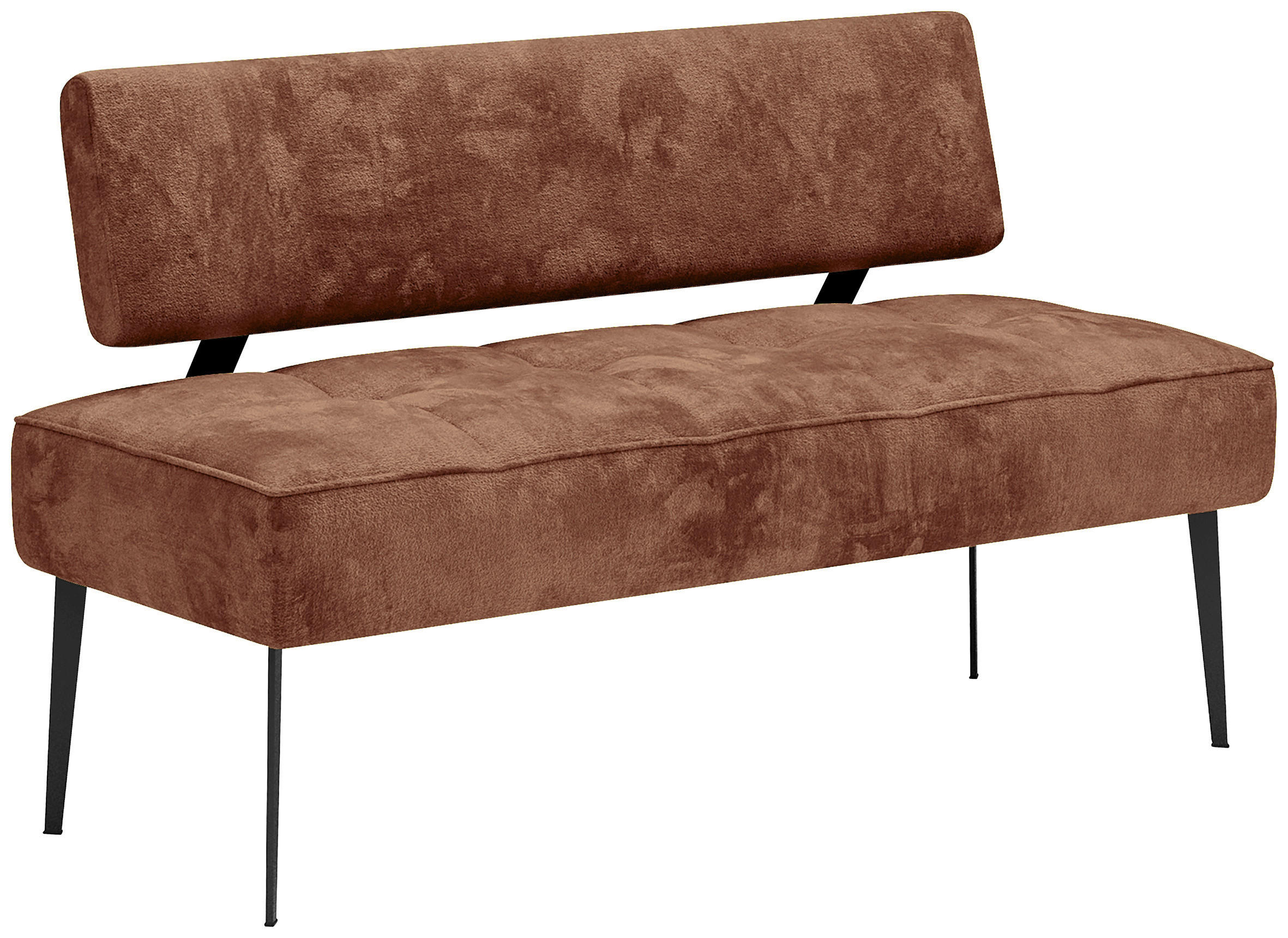 SITZBANK 162/90/65 cm Webstoff Terracotta Metall  - Terracotta/Schwarz, MODERN, Textil/Metall (162/90/65cm) - Welnova