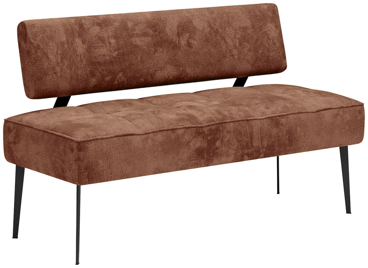 SITZBANK 162/90/65 cm Webstoff Terracotta Metall  - Terracotta/Schwarz, MODERN, Textil/Metall (162/90/65cm) - Welnova