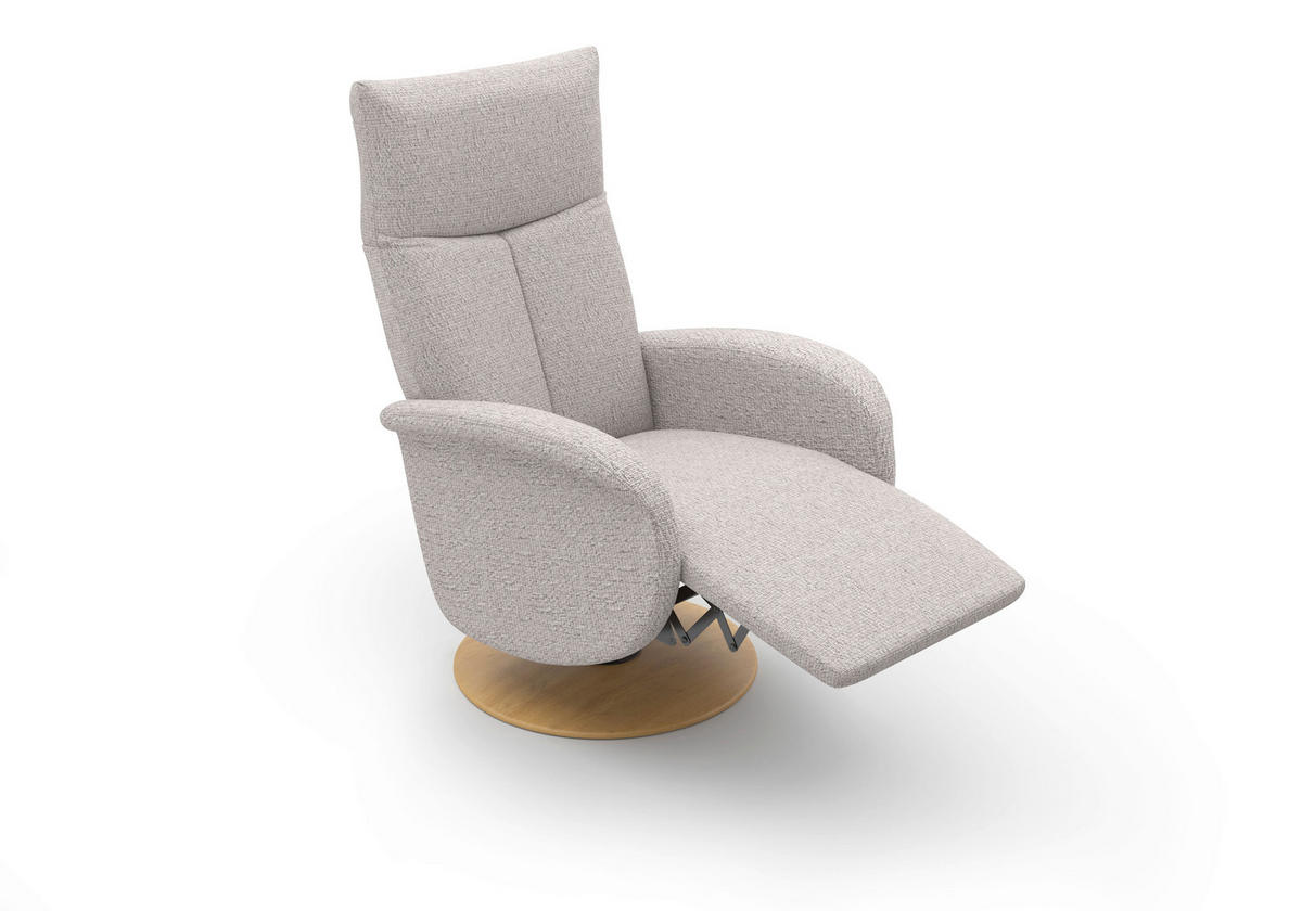 RELAXSESSEL GLENDALE E Chenille Kopfteilverstellung, Rücken echt    - Eichefarben/Silberfarben, KONVENTIONELL, Holzwerkstoff/Textil (75/112/82cm) - Sit & More