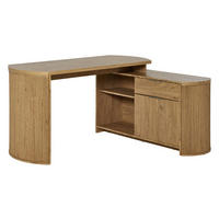 ECKSCHREIBTISCH 150/120/75 cm Eichefarben Kabeldurchlass, Stauraum, seitenverkehrt montierbar  - Eichefarben/Silberfarben, MODERN, Holzwerkstoff/Metall (150/120/75cm)