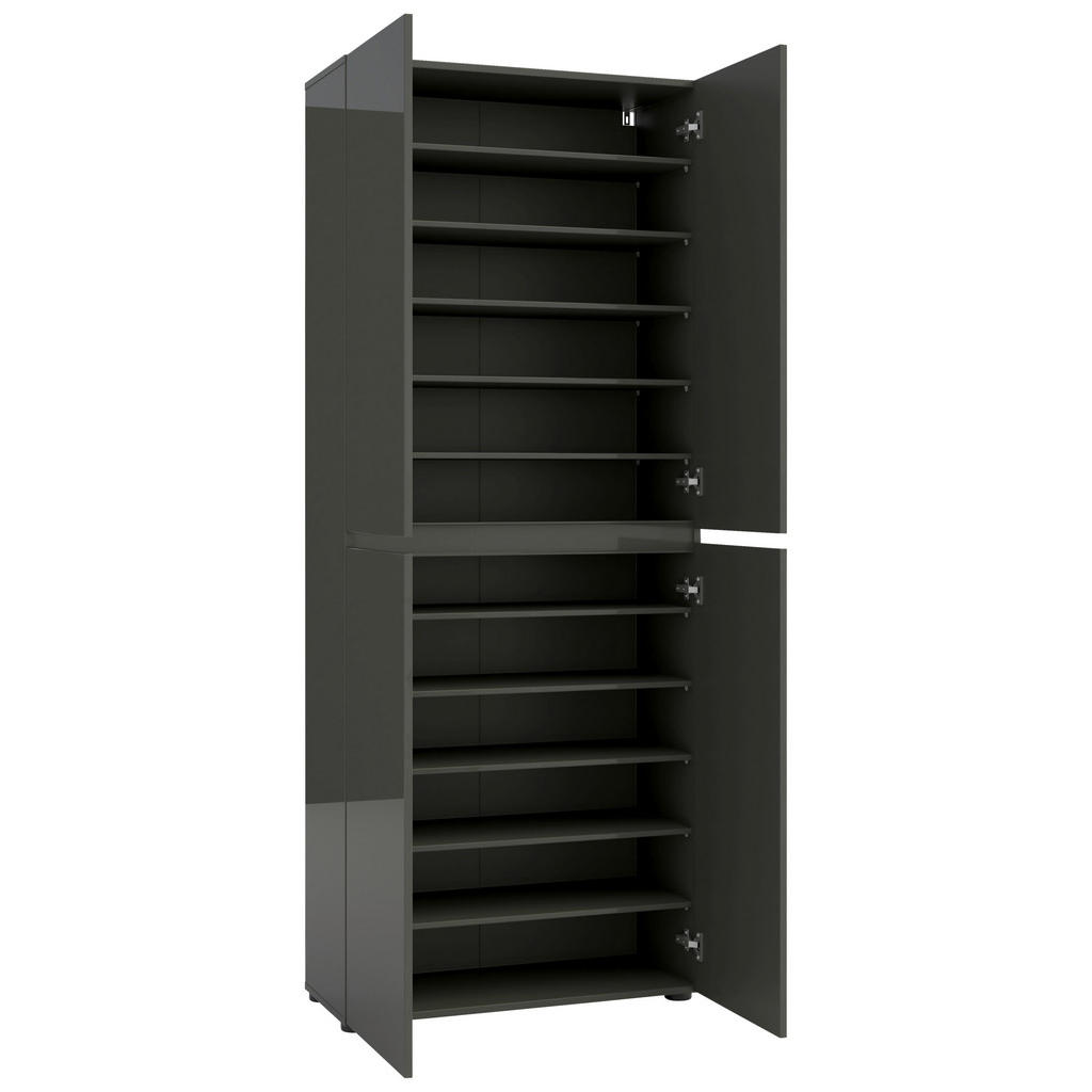 Thumbnail - Xora Schuhschrank, Anthrazit, Holzwerkstoff, 10 Fächer, 80x200x34 cm, erweiterbar, Typenauswahl, Beimöbel erhältlich, Ga...