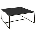 COUCHTISCH in Metall, Glas 80/80/36 cm  - Schwarz, Design, Glas/Metall (80/80/36cm) - Novel