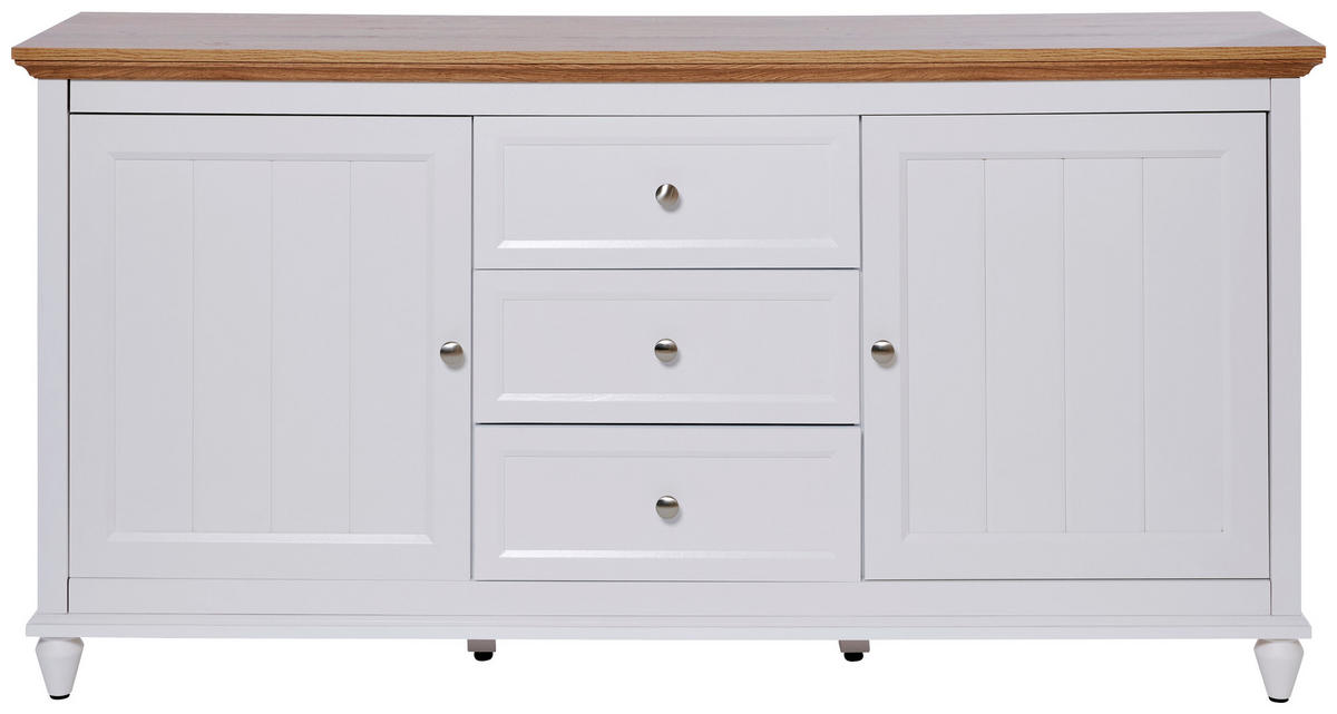 SIDEBOARD Cottage  in 150/80,5/40 cm  - Eichefarben/Alufarben, KONVENTIONELL, Holzwerkstoff/Metall (150/80,5/40cm)