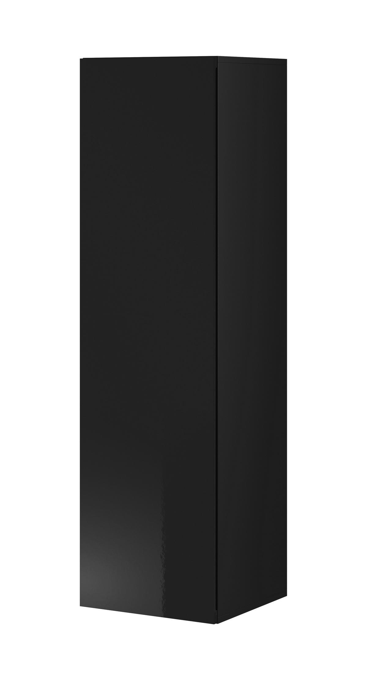 VITRINE  in Schwarz, Schwarz Hochglanz  - Schwarz Hochglanz/Schwarz, Design, Holzwerkstoff (40/140/30cm) - Livetastic