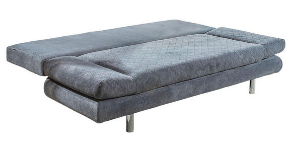 SCHLAFSOFA Armteil verstellbar Sorini  mit Typenauswahl, Stoffauswahl, Rücken echt Mikrofaser Anthrazit  - Chromfarben/Anthrazit, Design, Textil (194/73/91cm) - Xora