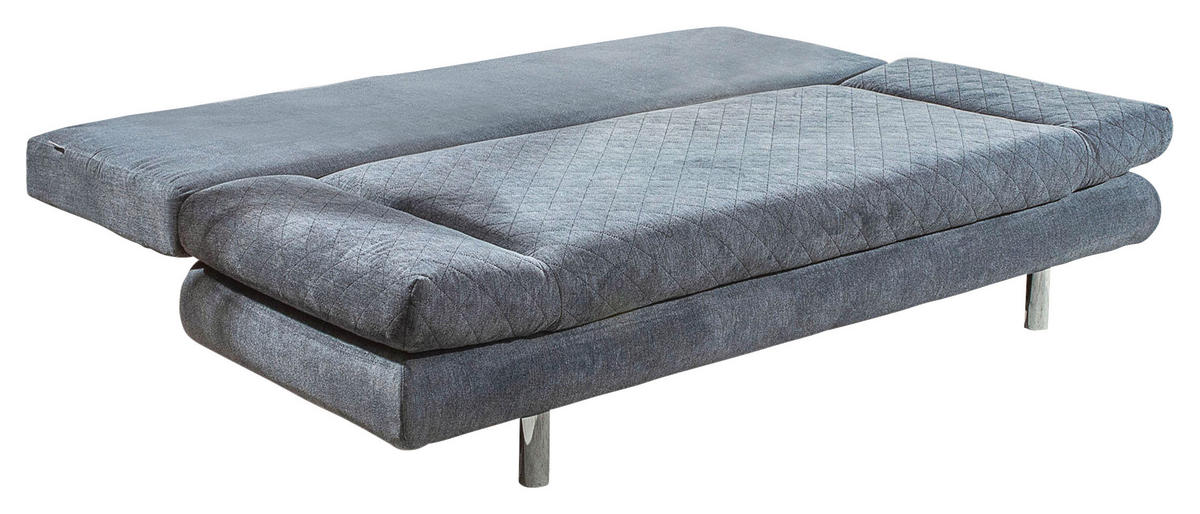 SCHLAFSOFA Armteil verstellbar Sorini  mit Typenauswahl, Stoffauswahl, Rücken echt Mikrofaser Anthrazit  - Chromfarben/Anthrazit, Design, Textil (194/73/91cm) - Xora