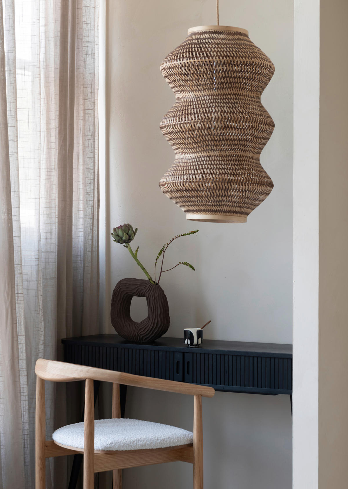 HÄNGELEUCHTE 40/67 cm  - Braun/Naturfarben, Basics, Naturmaterialien (40/67cm) - Good & Mojo